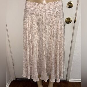 Ann Taylor Petite Animal Print Midi Lined Skirt Size 10 Chiffon